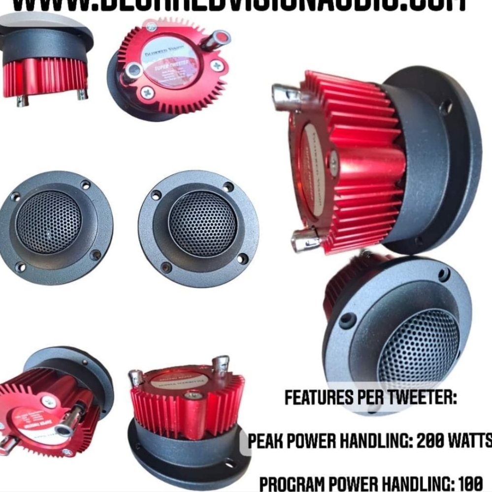 Pair of Blurred Vision 1" VC  High Compression Neo Super Bullet Tweeters